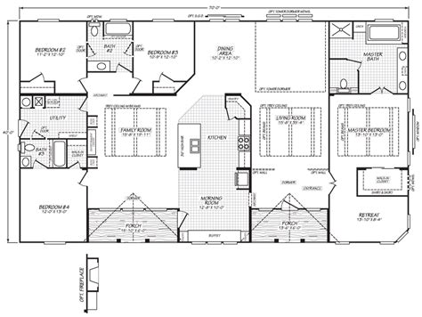 3 Bedroom Triple Wide Mobile Home Floor Plans - floorplans.click