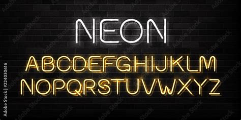 Vector realistic isolated neon sign of alphabet font letters for ...