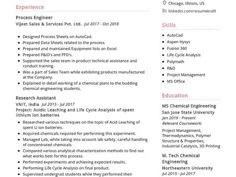 Process Engineer Resume Example in 2024 - ResumeKraft