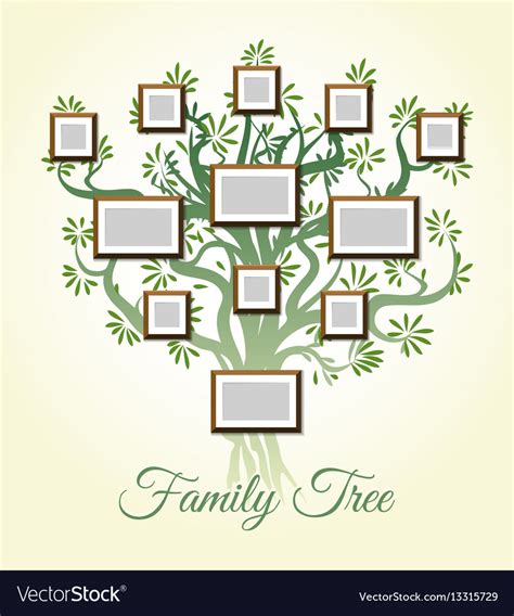 Family tree with photo frames Royalty Free Vector Image
