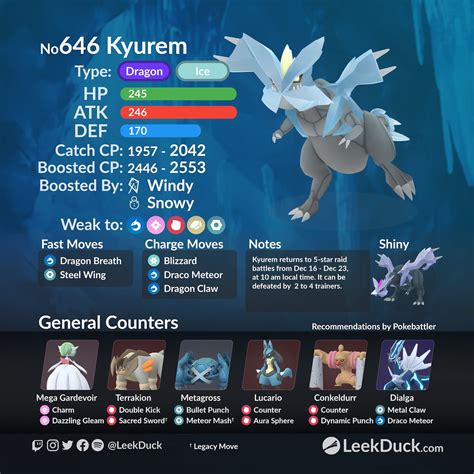 Kyurem in 5-star Raid Battles - Leek Duck | Pokémon GO News and Resources