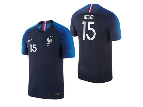 France National Soccer 2018 World Cup Champions Navy #15 Steven Nzonzi Authentic Jersey