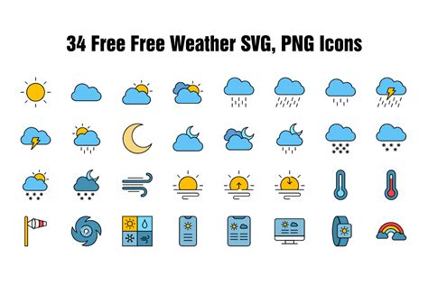 34 Weather Icon Pack – Free Design Resources