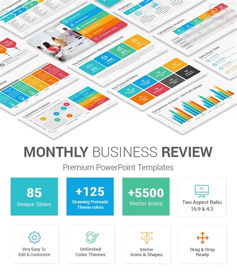 Monthly Business Review PowerPoint Template - SlideSalad