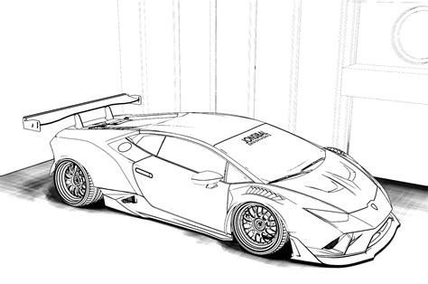 Lamborghini Huracan Coloring Pages - Free Printable Templates