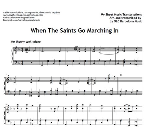 When the saints go marching in - jazz piano sheet music (.pdf) • My Sheet Music Transcriptions