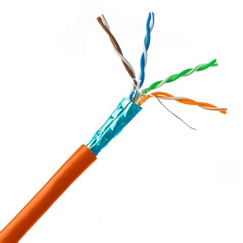 CAT5E, STP (Shielded), Bulk Cable, Solid, 350MHz, 24 AWG, Orange, 1000 ft