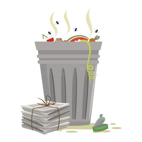 Trash can open stock illustration. Illustration of rubbish - 11708064