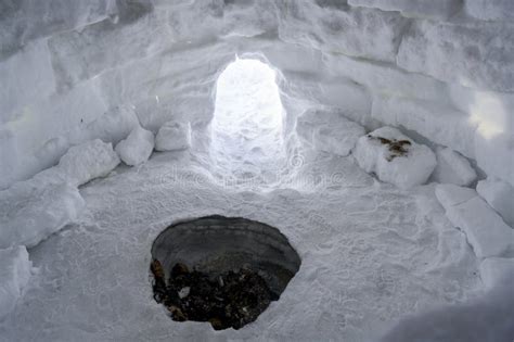 An Inside View of the Fire Pit in the Igloo, the Traditional Shelter of ...