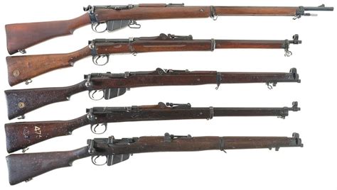 Five Enfield Bolt Action Rifles -A) BSA "Long" Lee-Enfield Rifle