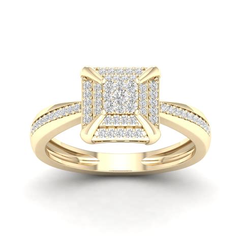 Diamond2Deal - 10K Yellow Gold Diamond Engagement Wedding Ring Size 7.5 (0.25ct/SI2,H-I ...
