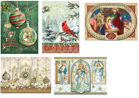 Punch Studio Christmas Cards - Punch Studio Christmas Cards Set of 8 Angels Dimensional Gold ...