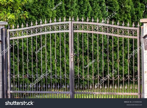 Black Wrought Iron Fence Gate Stock Photo 2159084581 | Shutterstock