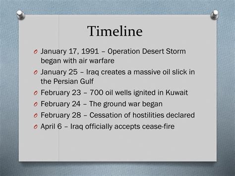 Persian Gulf War Timeline