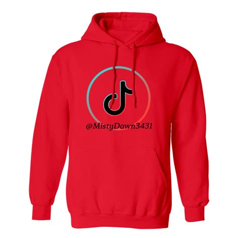 MistyDawn3431 Tik Tok Logo Red Hoodie | Fan Made Fits