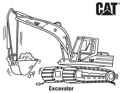 Caterpillar Excavator Coloring Pages