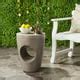 Safavieh Aishi Outdoor Modern Concrete Round Accent Table -Dark Grey - Walmart.com