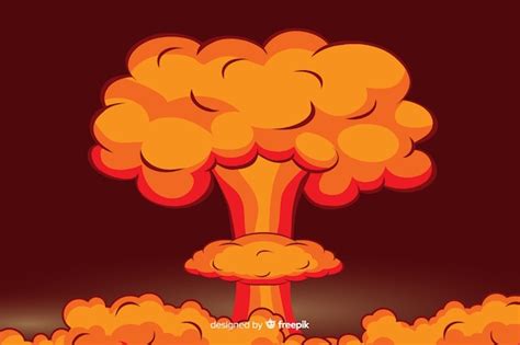 Free Vector | Nuclear explosion illustration cartoon style