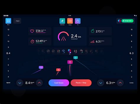 Fitness app treadmill interface by Nick Buturishvili on Dribbble