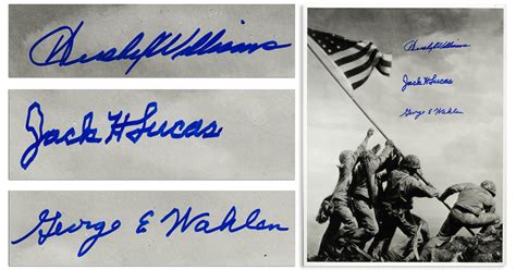 Lot Detail - Iwo Jima 11'' x 14'' Photo Signed by Three Medal of Honor Recipients of the Battle