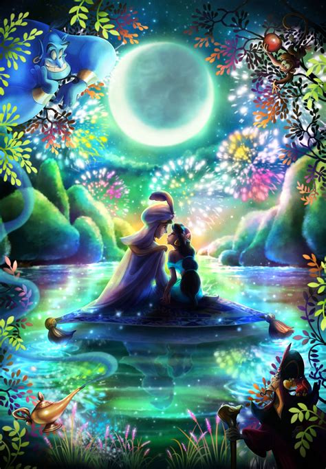 Walt Disney Images - Prince Aladdin, Princess Jasmine, Carpet, Genie ...