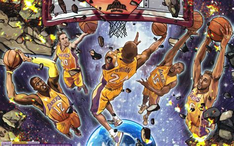 Download wallpapers Los Angeles Lakers, art, NBA, LA Lakers, basketball ...