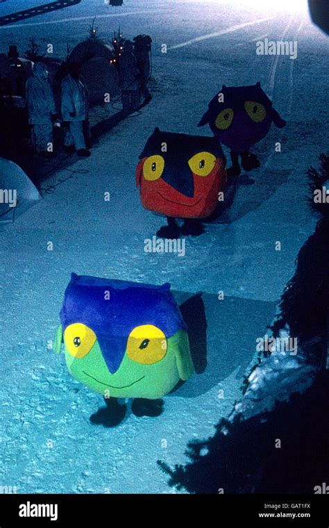 Three of the official mascots for the 1998 Nagano Winter Olympics ...