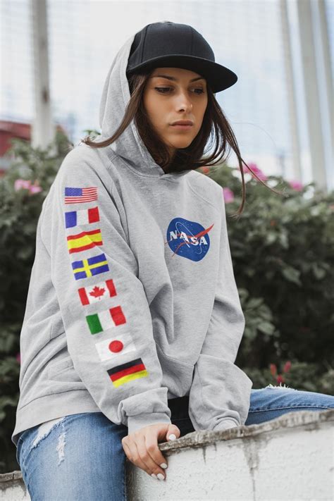 NASA hoodies with flags, NASA flags hoodie, hoodie with flags | Nasa ...