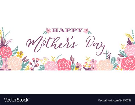 Happy mothers day lettering greeting banner Vector Image