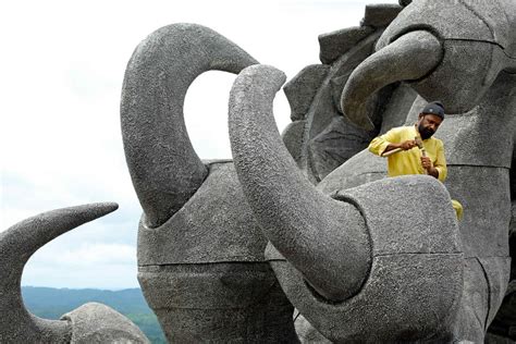 An Enormous Stylized Bird Sculpture Sprawls Atop a Mountain in India — Colossal