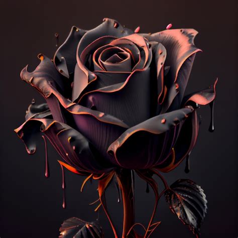 Premium Photo | Black rose flower close up dark roses background Generative AI