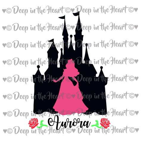 Princess Aurora Sleeping Beauty Castle Silhouette SVG | Etsy