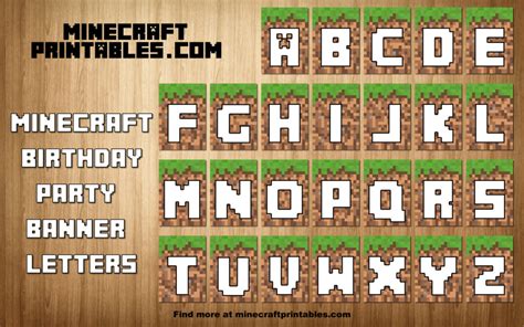 Birthday Banner - Printable Minecraft Happy Birthday Banner