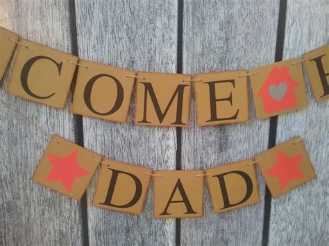 WELCOME HOME DAD banner welcome home sign welcome home | Etsy