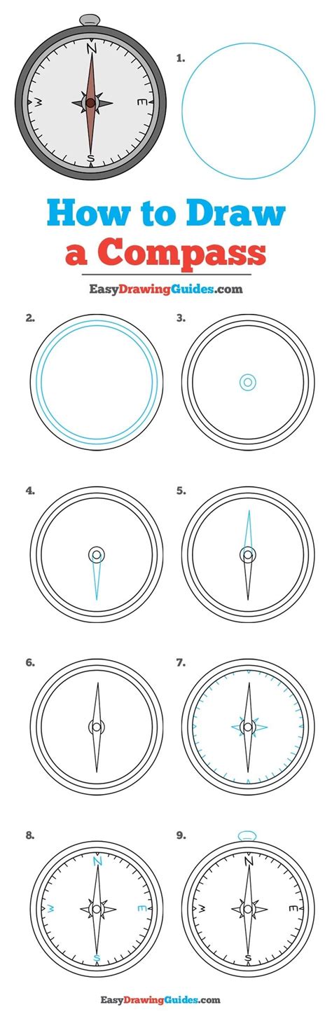 How to Draw a Compass - Really Easy Drawing Tutorial