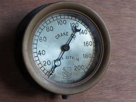 Antique Steam Gauge, 4-1/2" Ashcroft 0-200 psi. CCo. Sioux City, IA ...