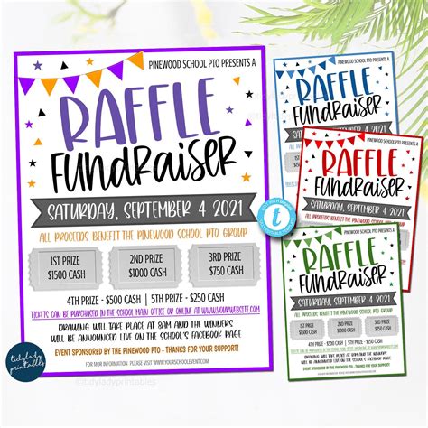 Raffle Fundraiser Flyer, Editable Raffle Fundraiser Template, Sports Fundraiser, Pto Pta Church ...