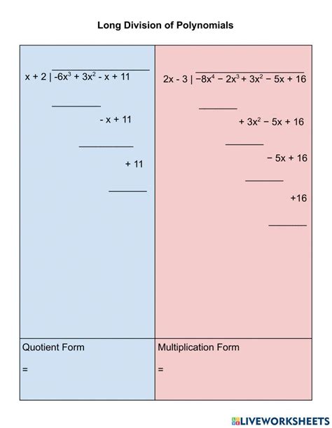 Free polynomial long division worksheet pdf, Download Free polynomial ...