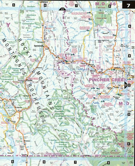 Pincher Creek AB map. Roads map of Pincher Creek Alberta Canada pdg jpg