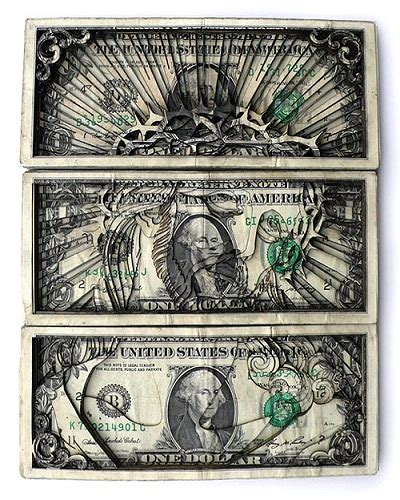 one dollar bill art