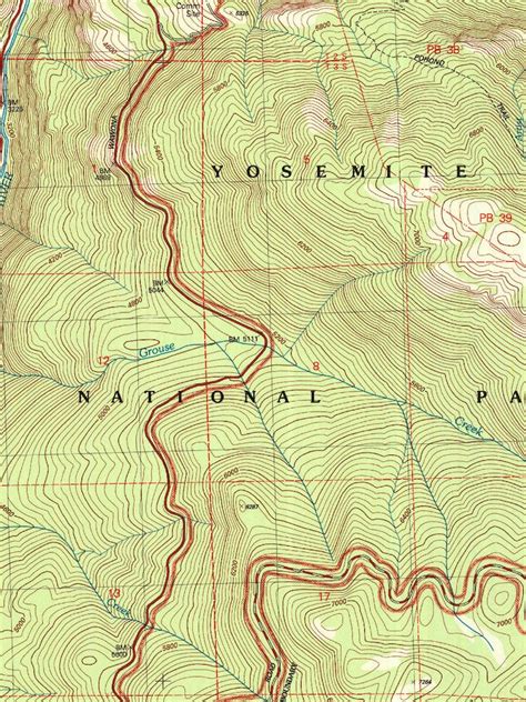 Yosemite Topographic Map Print / Yosemite Valley Map / - Etsy
