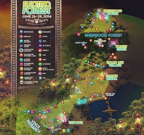 Map of Sherwood Forest | Water park, Electric forest, Sherwood forest