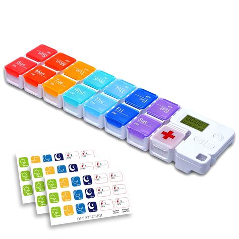 Buy FZHOME Weekly Pill Organizer 2 Times A Day with Timer Reminder ...