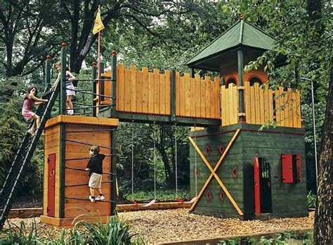 50 DIY Playground Project Ideas for Backyard Landscaping - Gladecor.com | Diy playground ...