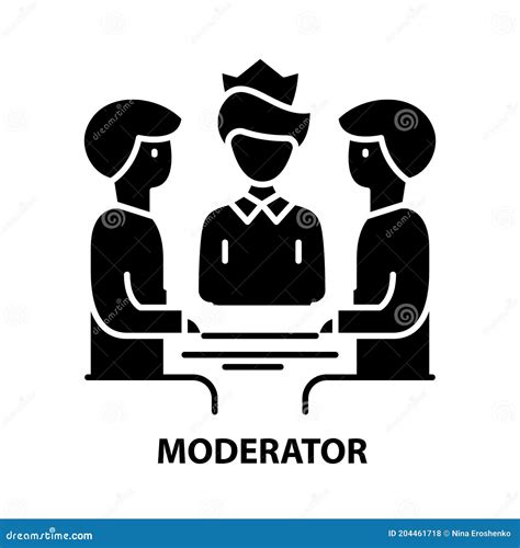 Moderator Icon, Black Vector Sign with Editable Strokes, Concept ...