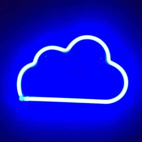 Blue Aesthetic Neon Cloud Wallpaper - Draw-411