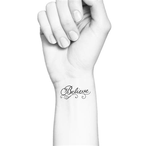 Believe Cursive Tattoo