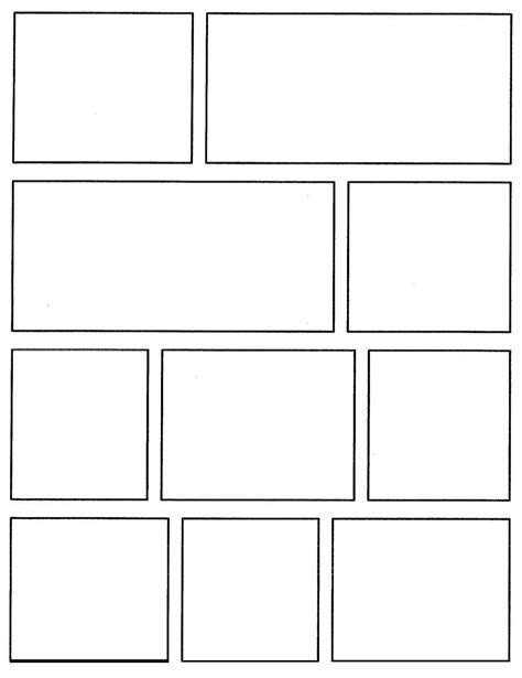 Comic template, Comic strip template, Comic book layout