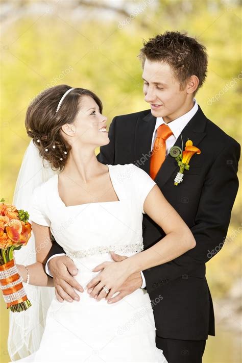 Bride and groom kissing Stock Photo by ©alexmisu 13711843