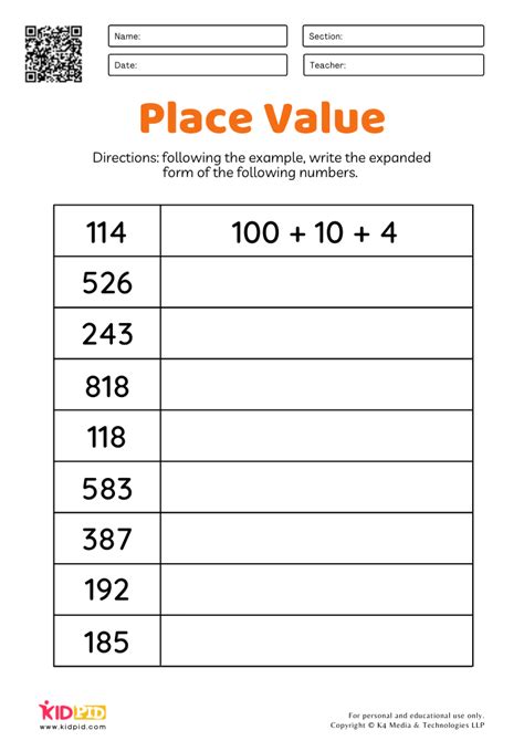 Math Expanded Form Worksheets for Grade 2 - Kidpid